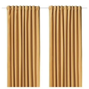 IKEA Sanela room, darkening curtains, one pair, golden brown/gold NIP